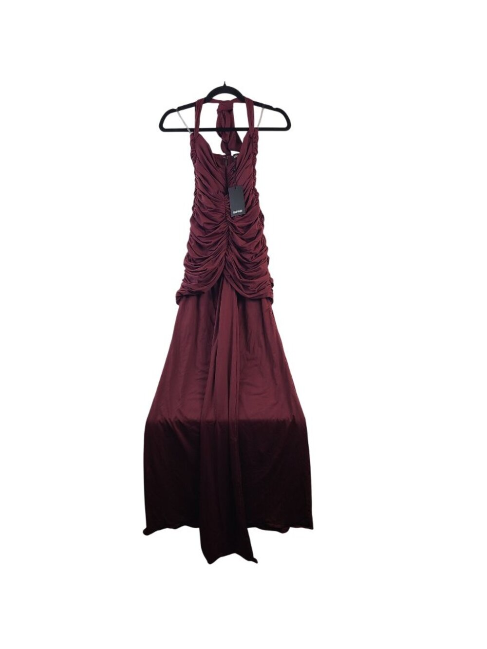 NEW Babyboo Cherry Lacquer Morrigan Maxi Dress Ruched Halter Neck Sleeveless M